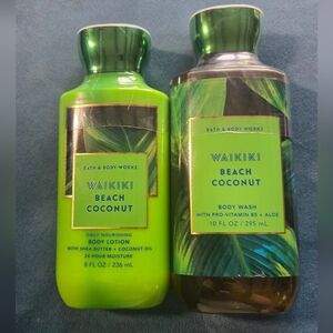 NWT B&BW Waikiki Beach Coconut Body Lotion and Wash Set